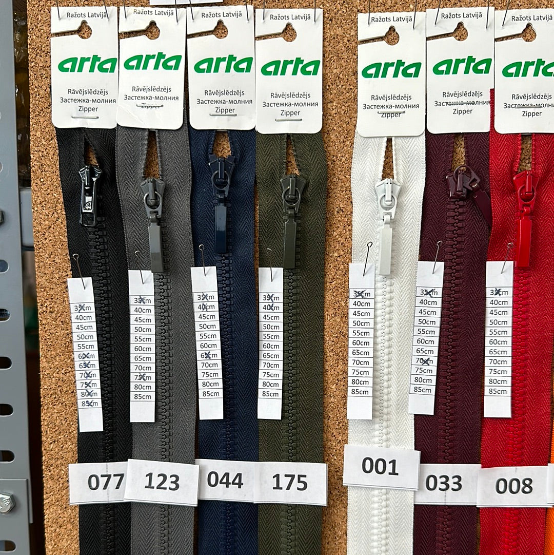 ARTA-F Tractor zipper 85cm bottom open, in different colors